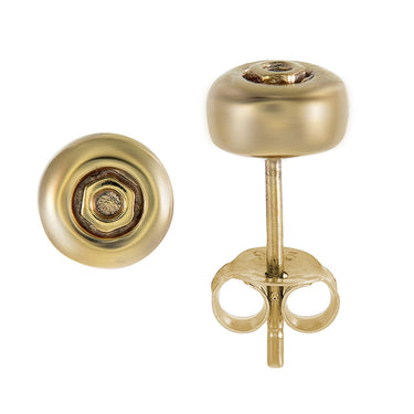 Aretes con forma de rueda de skate (dorado)